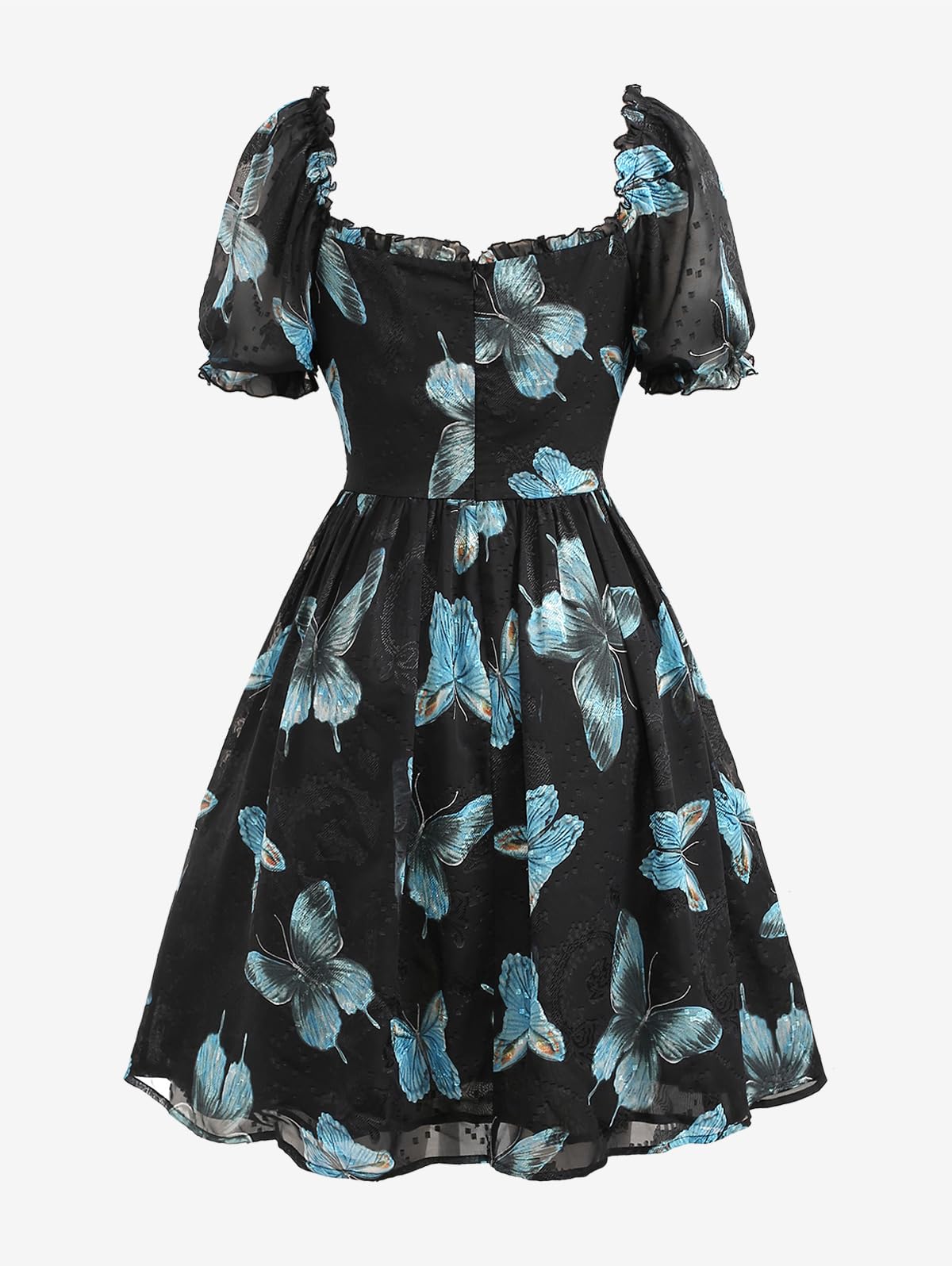 ROSE GAL Women Plus Size Square Neck Milkmaid Dress Butterfly Ruffles Puff Sleeves Cottagecore Dress - Image 3